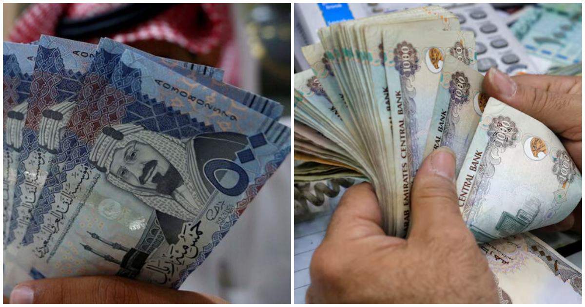 সৌদি রিয়াল ও আমিরাতি দিনার। ছবি: রয়টার্স